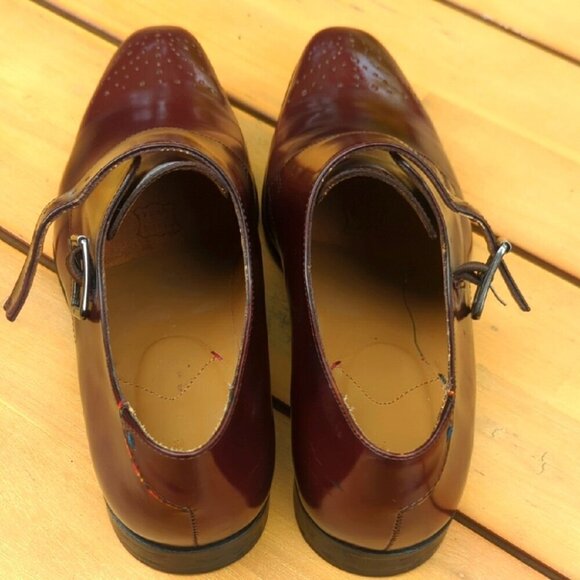 Paul Smith Brown Patent Leather Oxfords with Monk Strap Polished Finish - US 9 - Picture 2 of 9